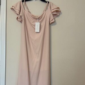 Lucy Paris Blush Pink Ruffle Sleeve Maxi Dress
